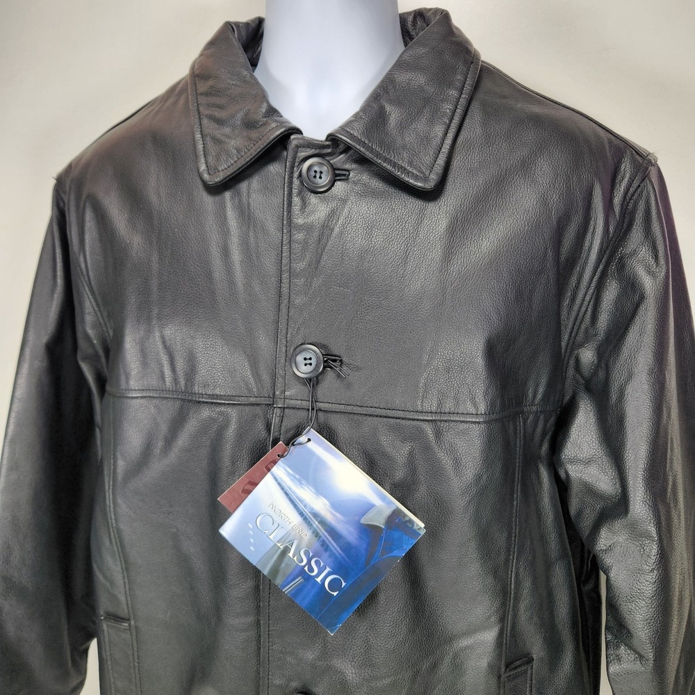 NWT North End Classic‎ Men's M Black Leather Jacket w/  Ezem™ System - Picture 2 of 16